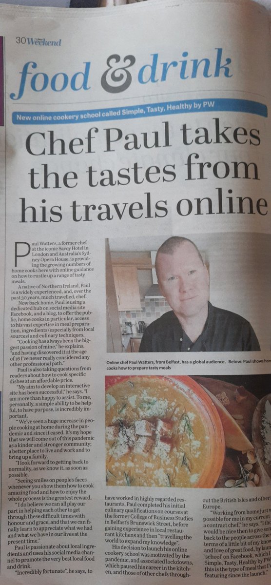 A huge thank you to Sam Butler at the news letter and the gang for the beautiful feature in the   weekend edition of the news letter #simpletastyhealthybypw #newsletter