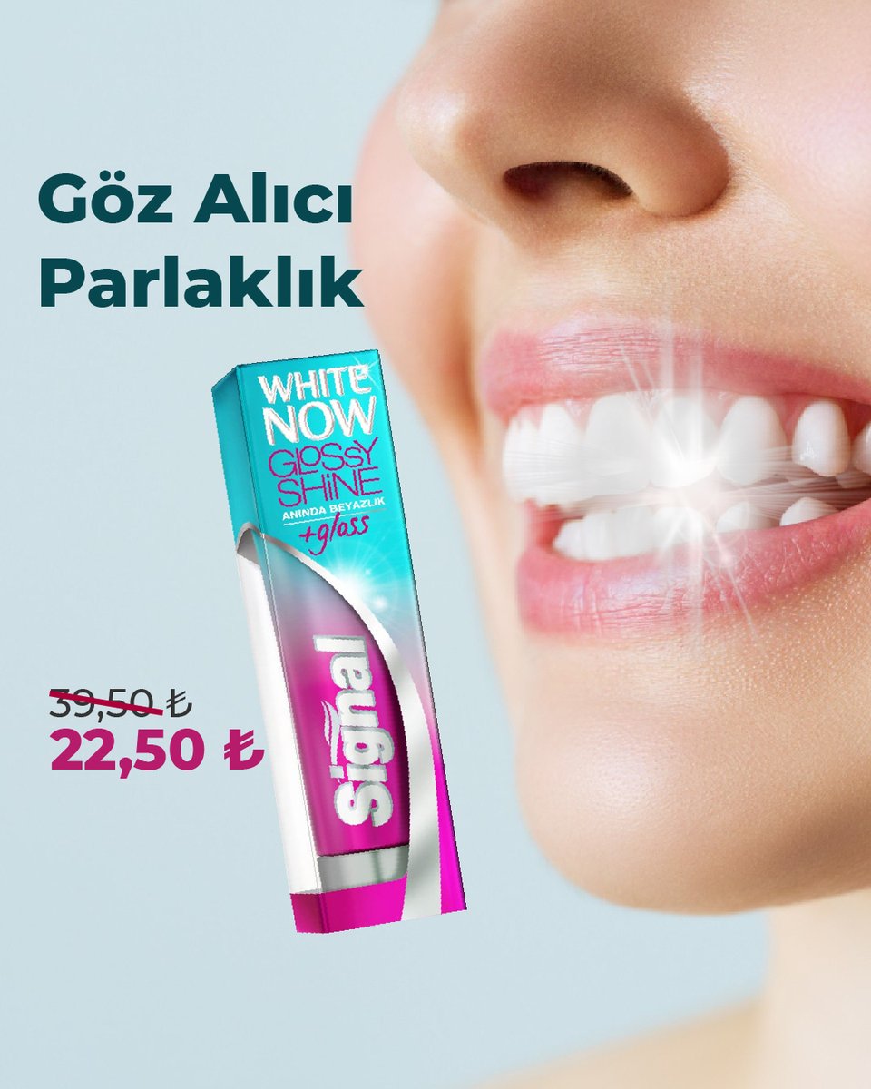Blue light teknolojisiyle zenginleştirilen Signal White Now Glossy Shine Diş Macunu ile dişleriniz artık daha parlak!

Signal White Now Glossy Shine Diş Macunu 75 ML %43 indirim fırsatıyla Rose Makyaj’da!

#Signal #SignalWhiteNow #ağızbakımı #dişmacunu #dişsağlığı #RoseMakyaj