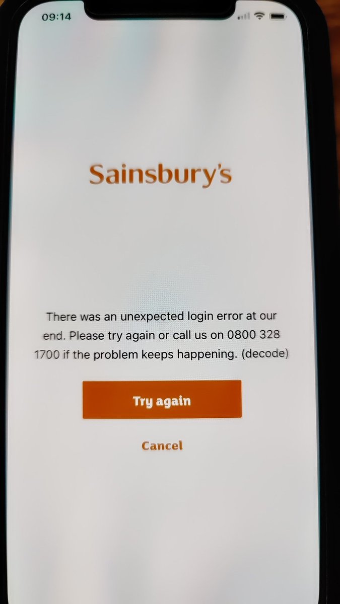 adamgudger's tweet photo. @sainsburys Yes tried the app😕 https://t.co/dMf3u2OnfV