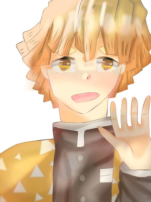美咲💫みーちゃん🎴🤠さんがTwitterに投稿した我妻善逸(鬼滅の刃)のイラスト。