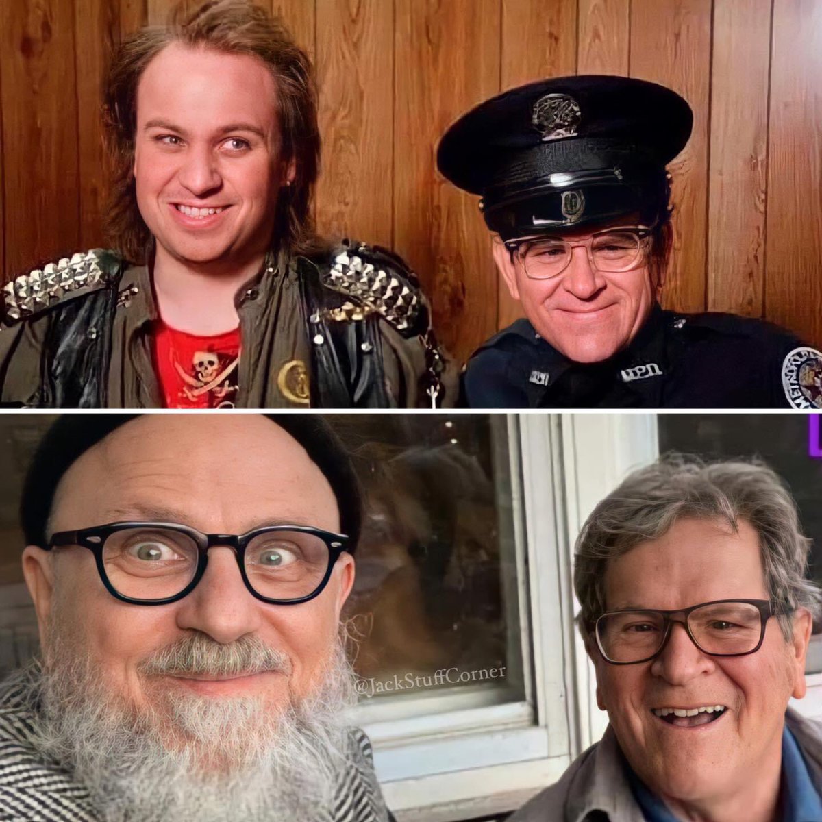 Live_for_Films's tweet photo. Then and Now! 

From @jackstuffcorner 

#policeacademy #bobcatgoldthwait #timkazurinsky #zed #sweetchuck #policeacademy3 https://t.co/dpN8Fi3T6U