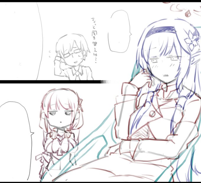 シロコの4コマを描くつもりが作業を開始したらヒマリを描いていた・・・ 