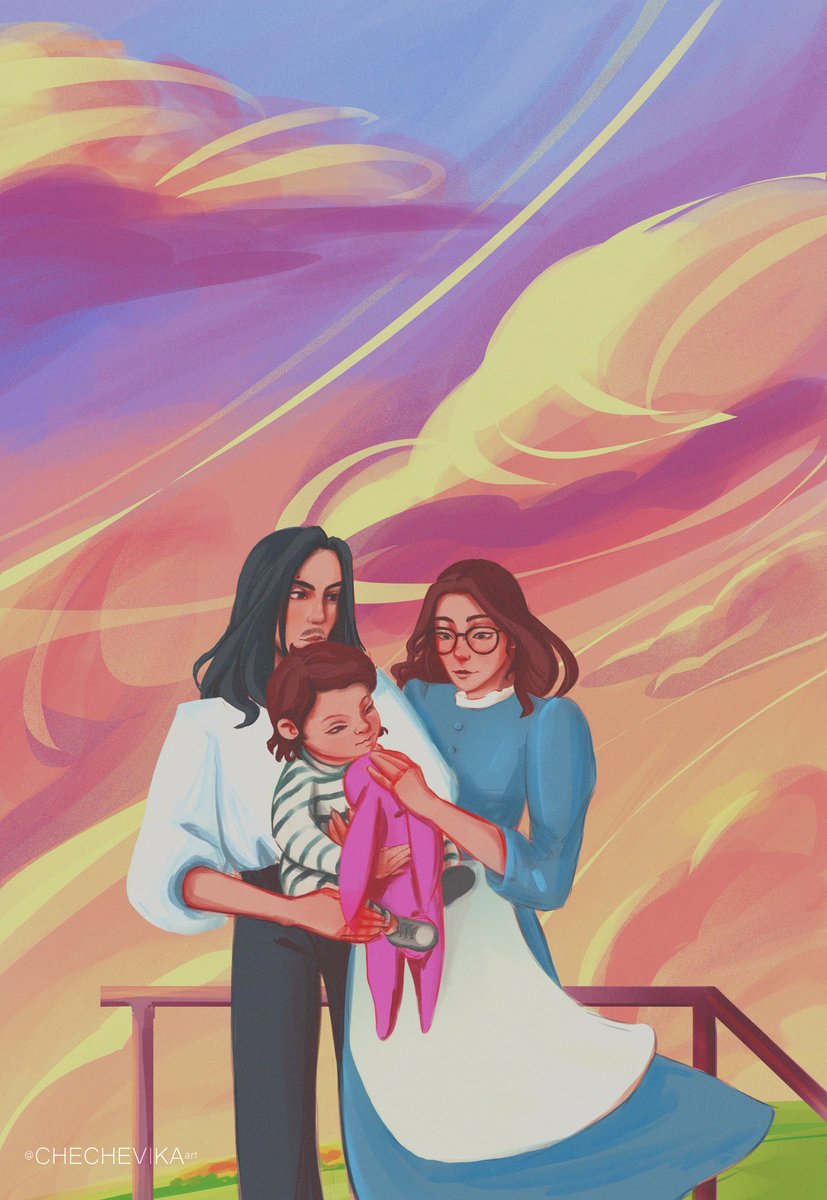 CHECHEVIIKA's tweet photo. I'm finally done! Three weeks of hard work and redrawing! I tried to convey all the tenderness and love of your family, thank you for giving me such a great experience! These two illustrations are for cool @TeamSESH 
 @elliottoconnor thank you for seeing my first illustration! https://t.co/Okr8Wb7YUw
