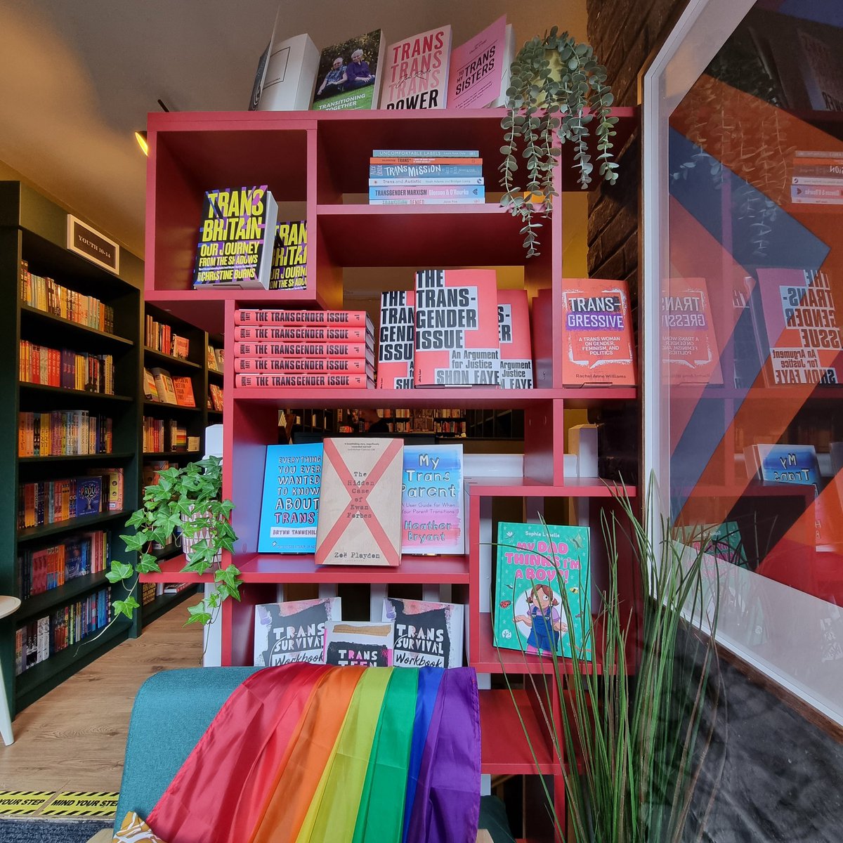 QueerLitUK's tweet photo. We've had a beautiful window update for #TransAwarenessWeek
If you're looking to learn more about the T in our community. We have over 220 #Trans focused books right here.
NOW is the time to educate ourselves.
https://t.co/80OX3KQjCV https://t.co/sNgcczWJ2F