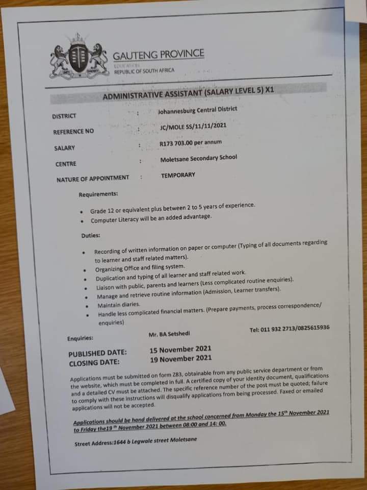 focusisfuture's tweet photo. ATTENTION: JOB OPPORTUNITIES ❗❗❗

Refer To Flyers Below For More Information 👇👇

#focusisfuture #JobSeekersSA #november2021jobs #noticeme https://t.co/auX2ycG01r