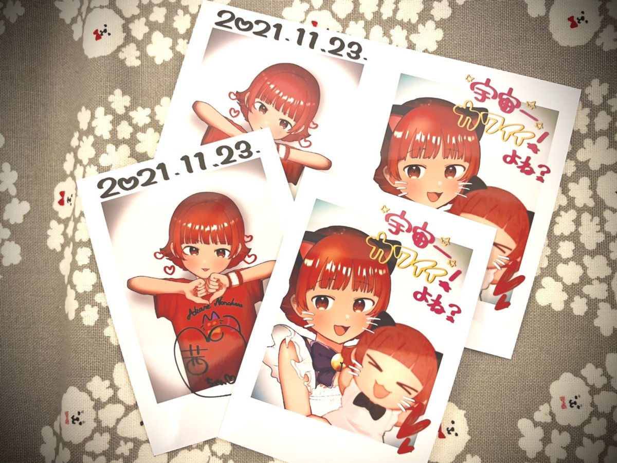 サンプル⑤、当日無配のチェキ風イラストカードの写真✌️ 