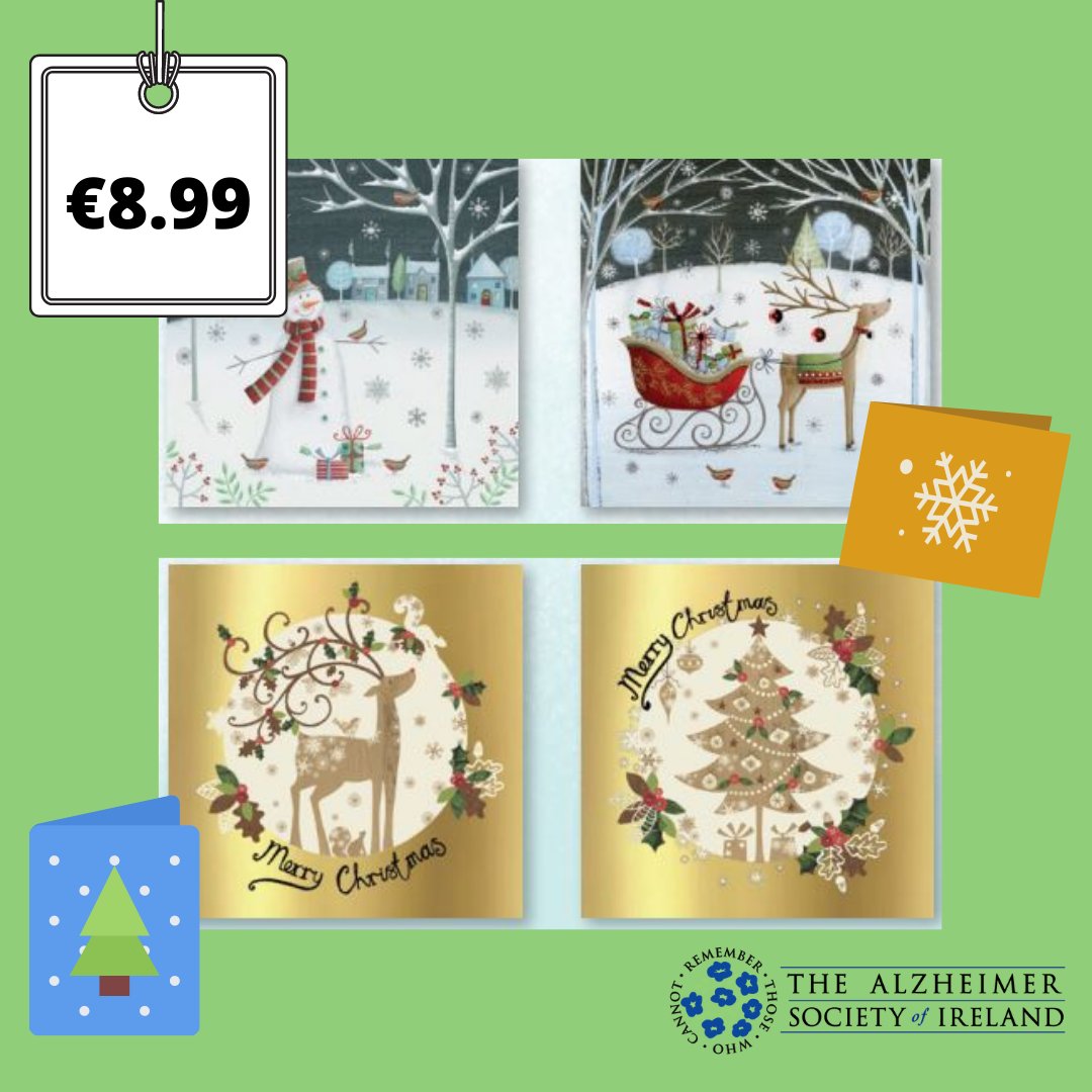 Connect with your loved ones this Christmas season by sending them one of our beautiful Christmas cards.🎄💜

There are a number of different styles to choose from on our website.

Buy your Christmas cards here now: store.alzheimer.ie

#ConnectAtChristmas