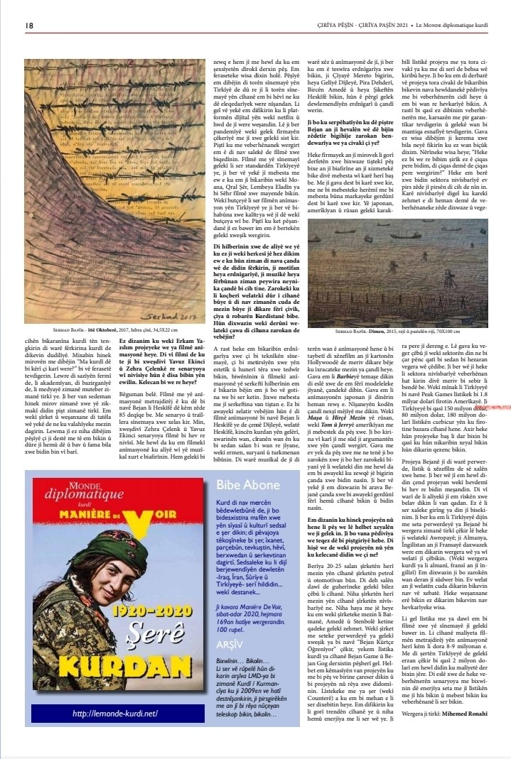 jinda_zekioglu's tweet photo. Hejmara 67an a Le Monde Diplomatique-Kurdî derket!
Di vê mehê de em bi afirînerê Bejanê Behmen Doğu @behmenndogu re axivîn. @Diplo_Kurdi https://t.co/BMN7XUZ9LD