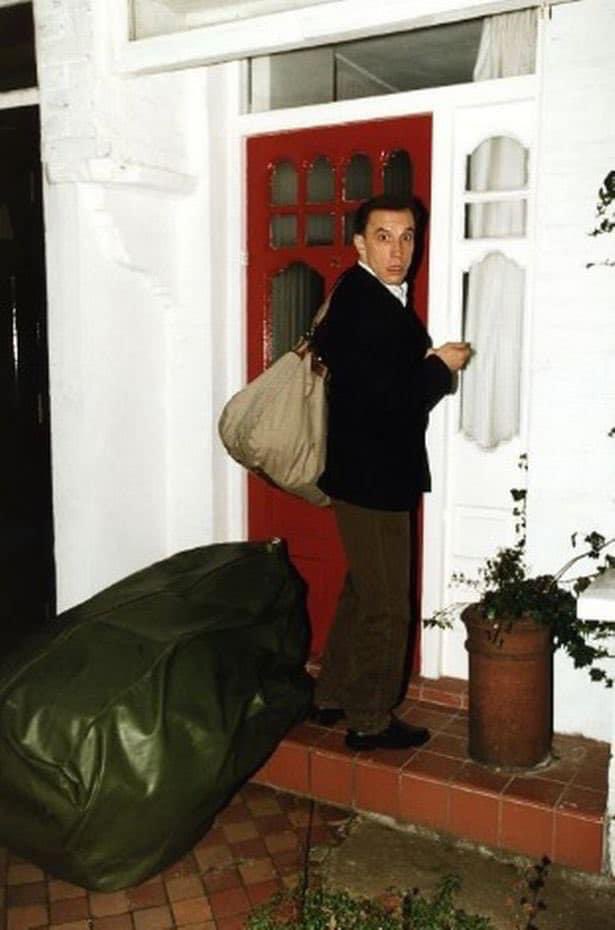 Mr Blobby actor, Barry Killerby papped outside his home circa 1993 with Blobby costume in a black sack. Surely the best Paparazzi pic ever?