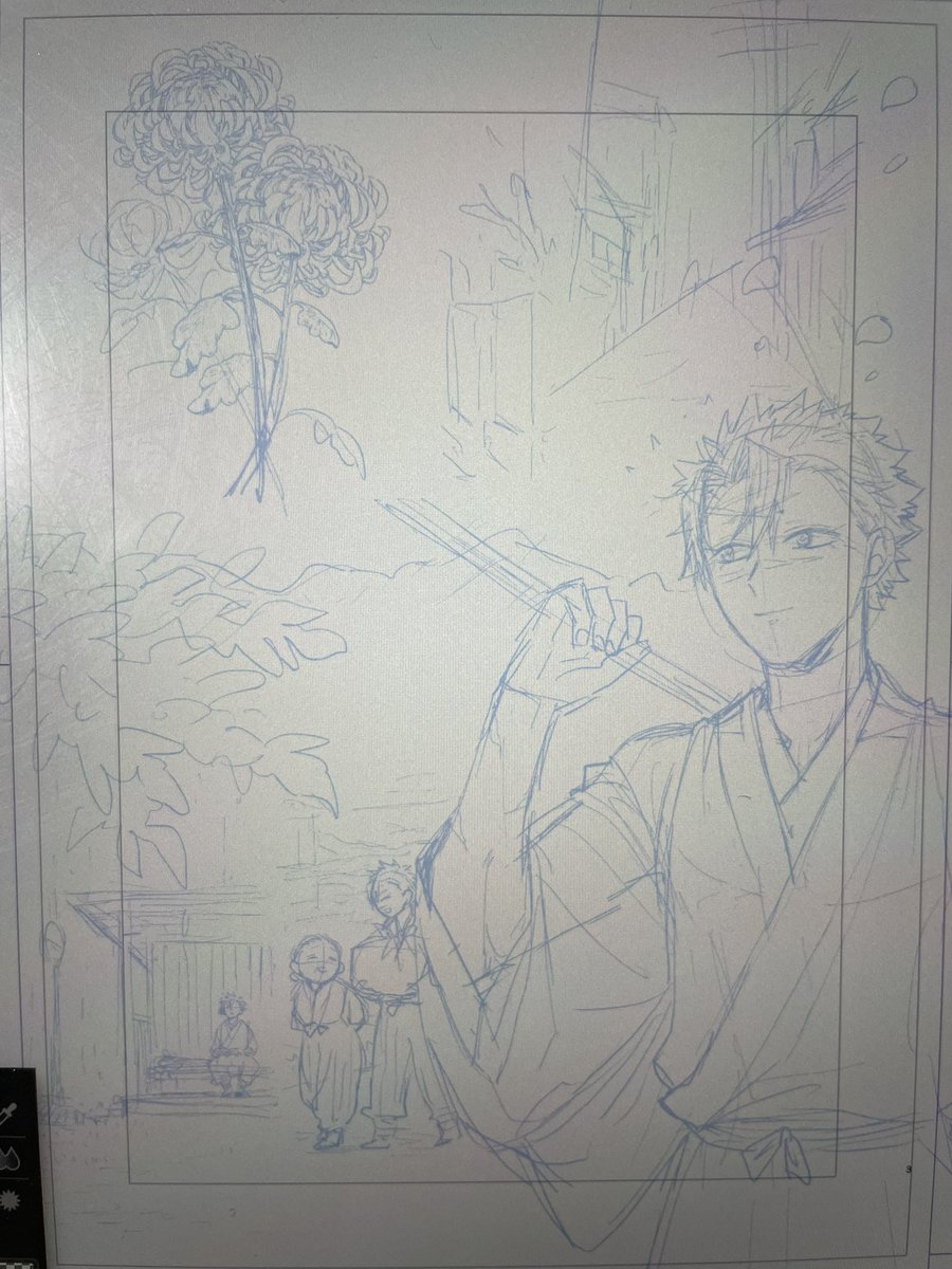 ネーム(紙)⇒下描き⇒ペン入れ⇒そしてサンプルへ～
雲トーン非表示忘れちゃった😳
というかめちゃくちゃはずかし! 