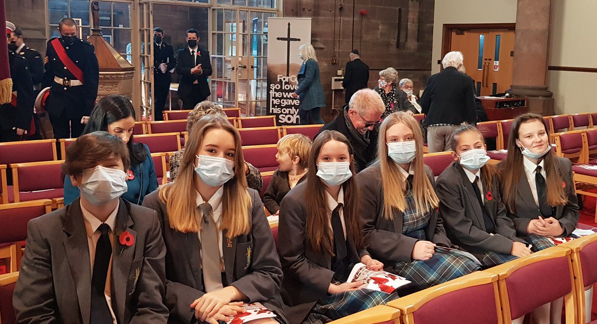 HopeChaplain's tweet photo. We took part in the N-L-W Remembrance Parade this morning. It was an honour to represent @Hope_Academy and to see so many of our pupils there in either school uniform or their cadet uniform. It was a beautiful service throughout. We Will Remember Them #RemembranceDay2021 https://t.co/EUbP2V2Y9Q