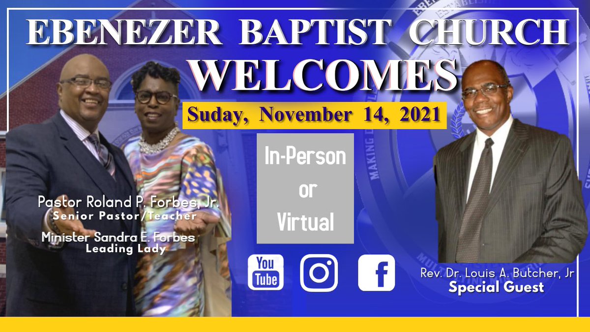 ebclanc's tweet photo. Be our guest for Worship this morning with special guest preacher Rev. Dr. Louis A. Butcher, Jr. in-person or virtual but don’t miss it. See y’all at 8:45a for Sunday School and 10a for Worship. #ebclanc #sundaysareforchurch #sundayschool https://t.co/Wwf9nYJoT0