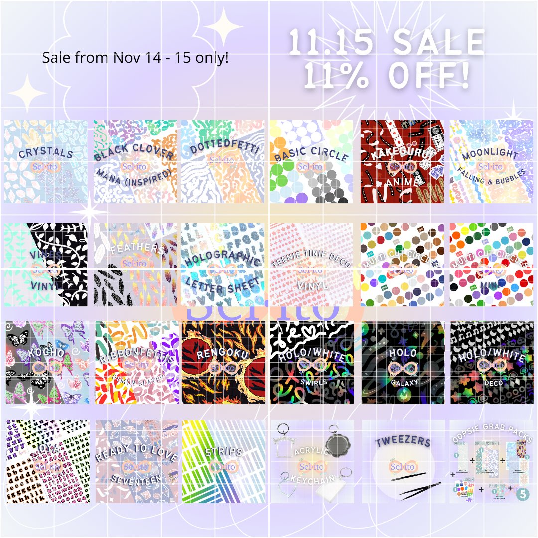 shopatsel's tweet photo. (Please help retweet!)

We're having another sale! Go grab them while its on 11% off Nov 14 7PM until Nov 15 11:59PM! https://t.co/NsyUXaUAif