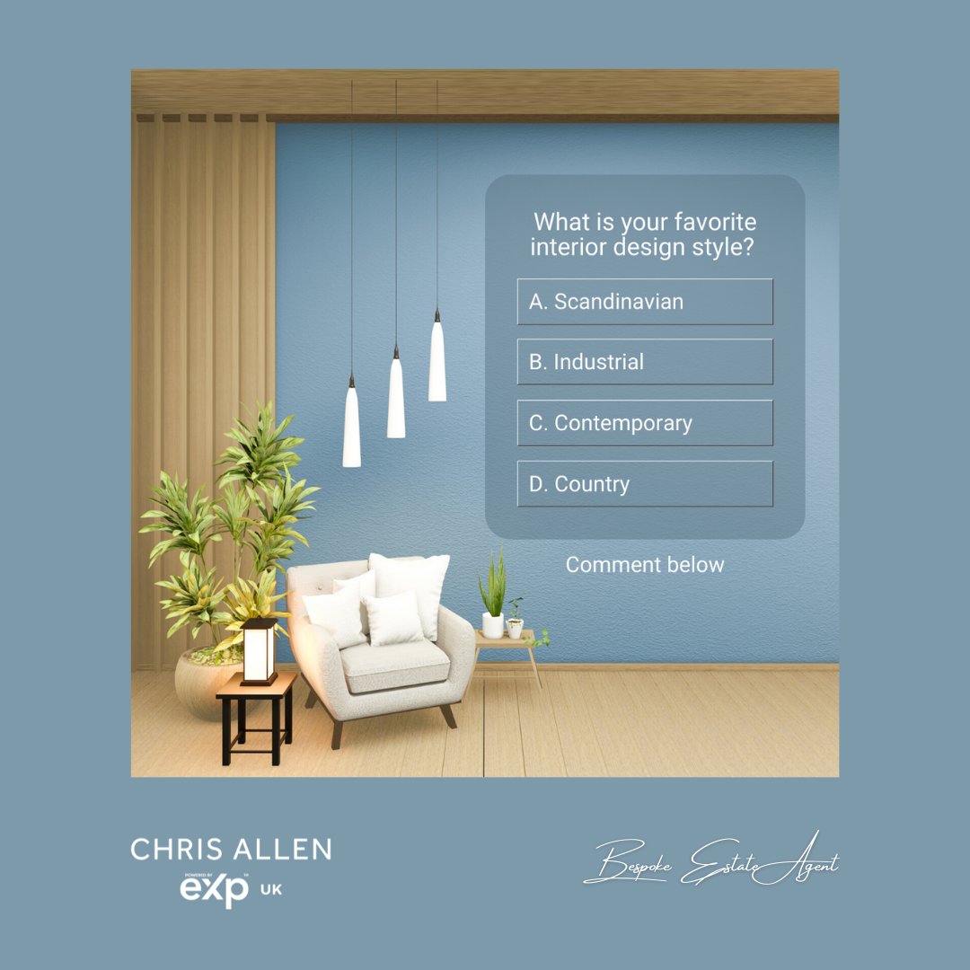 1stEstateAgent's tweet photo. What is your favorite interior design style?

#InteriorDesign #DesigningHomes 

https://t.co/uYJnHm2RSK https://t.co/6hwtnpsJvh