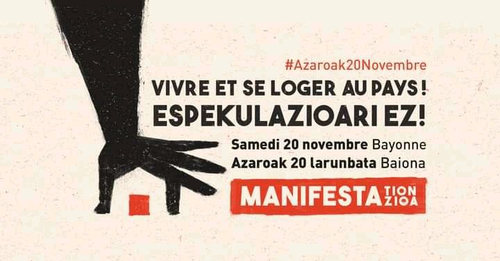 HerriBerri64500's tweet photo. 🚨MANIFA! Denok Baionarat / Tou(te)s à Bayonne !
Han izanen gira ta zu ? Nous y serons et vous ?
#EspekulazioariEz #HanIzanenNaiz 

#herriberri #saintjeandeluz #donibanelohizune https://t.co/b3Di63QlHv