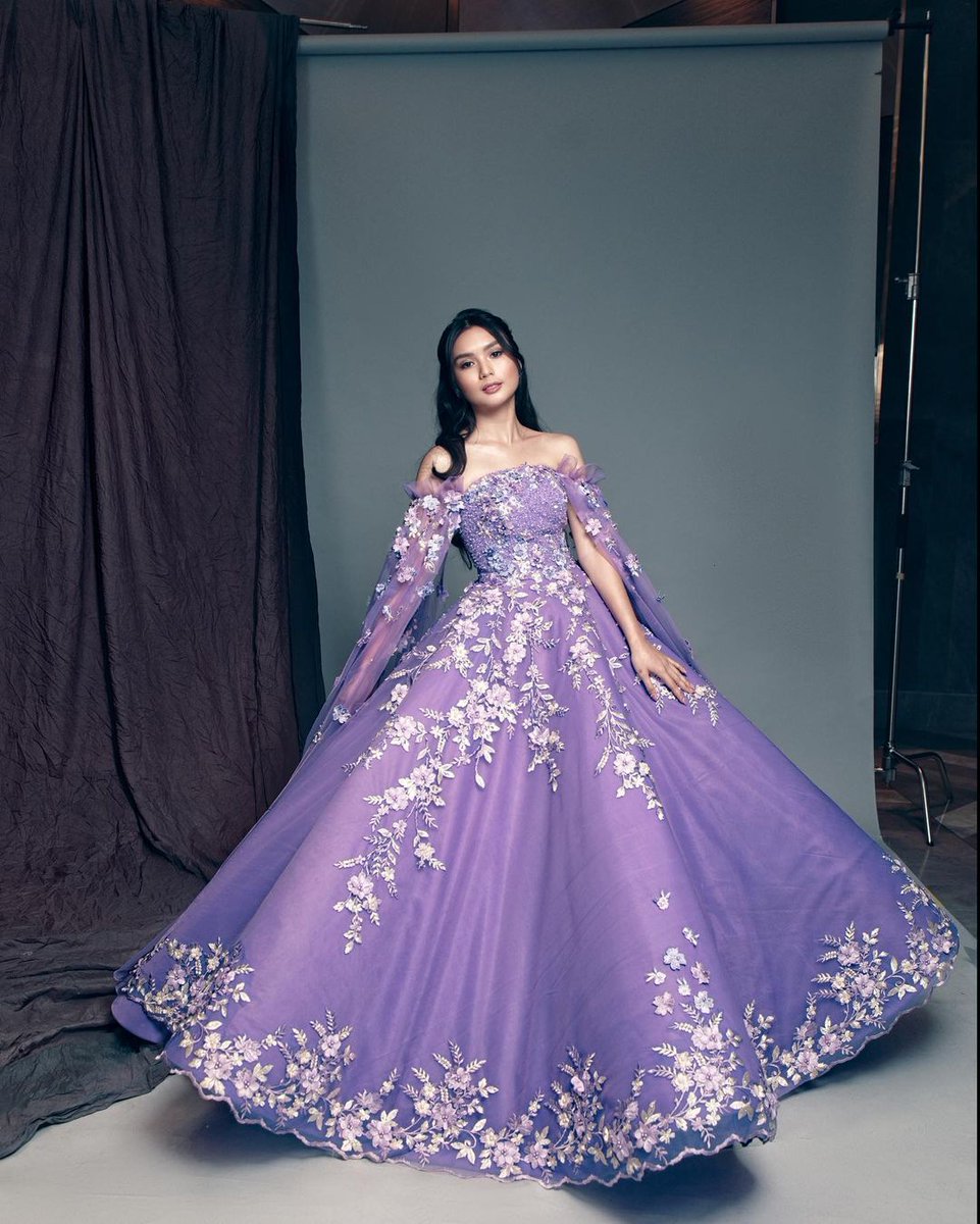 Designer Ball (Princess) Gown - Purple with Pearl and Sequins Work –  Maharani Collections
