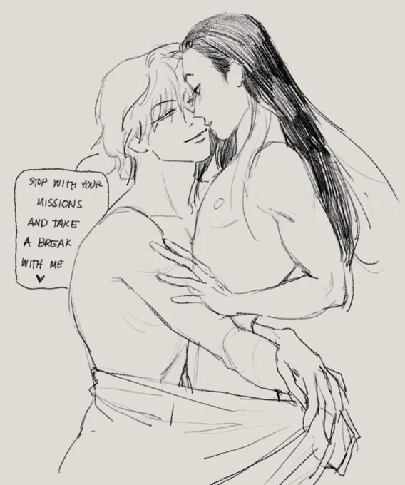 I rly drawn a whole week. Yikes. A much needed break just doodlin these two 