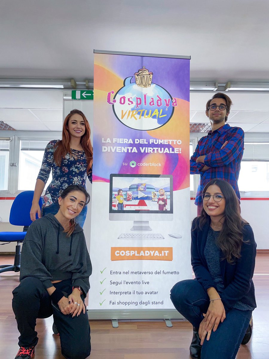 Cospladya's tweet photo. Un team allargato per questa seconda giornata di #CospladyaVirtual! 🧚🏻
Ci ha raggiunto parte del team di @coderblock: illustratori, 3D artist e digital specialist, se il nostro mondo virtuale è così coinvolgente è anche merito loro! 👨🚀👩🏻🚀🧑🚀
#TeamCoderblock #TheSquad https://t.co/dvBgR9N7Se