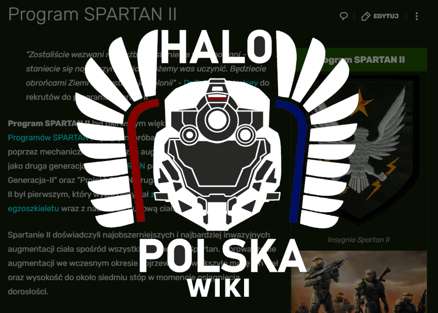A247Spartan's tweet photo. (1/4) Jako cały czas rozwijająca się społeczność, Halo Polska postanowiło zrobić kolejny krok w jej rozbudowie i zaczęliśmy jeden z najambitniejszych projektów - od fanów Halo, dla fanów Halo - tworzymy kompleksową wikię o naszym kochanym uniwersum https://t.co/6JRYClr2Z9