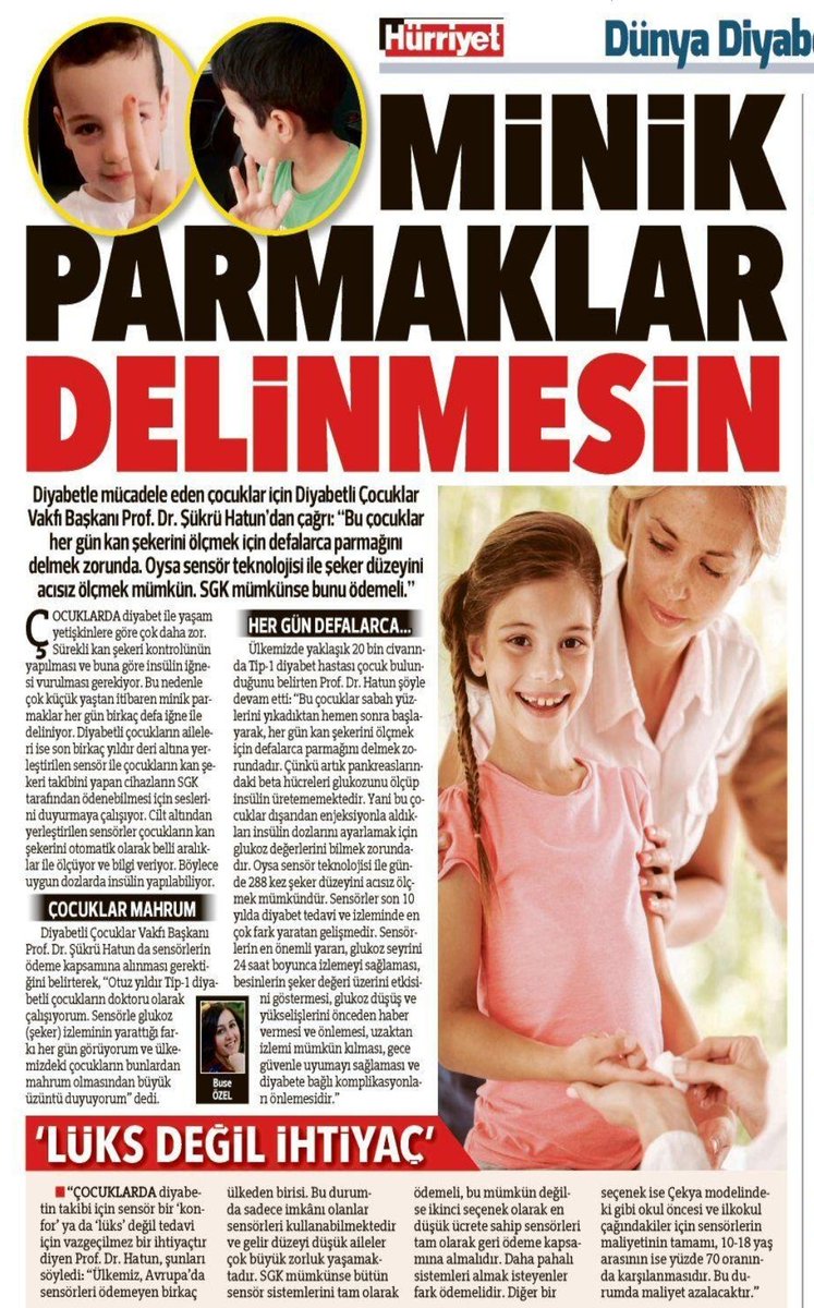 bugün Dünya Diyabet Günü diyabetli çocukların aileleri yıllardır sesini duyurmaya çalışıyor çünkü minicik parmaklar her gün şeker ölçümü için deliniyor <a href="/sukruhatun/">Şükrü Hatun</a> hocamız anlattı hurriyet.com.tr/gundem/minik-p…