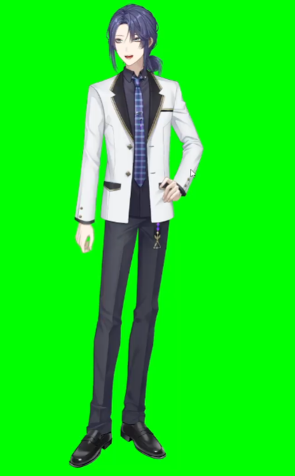 1boy solo male focus necktie green background jacket black footwear  illustration images