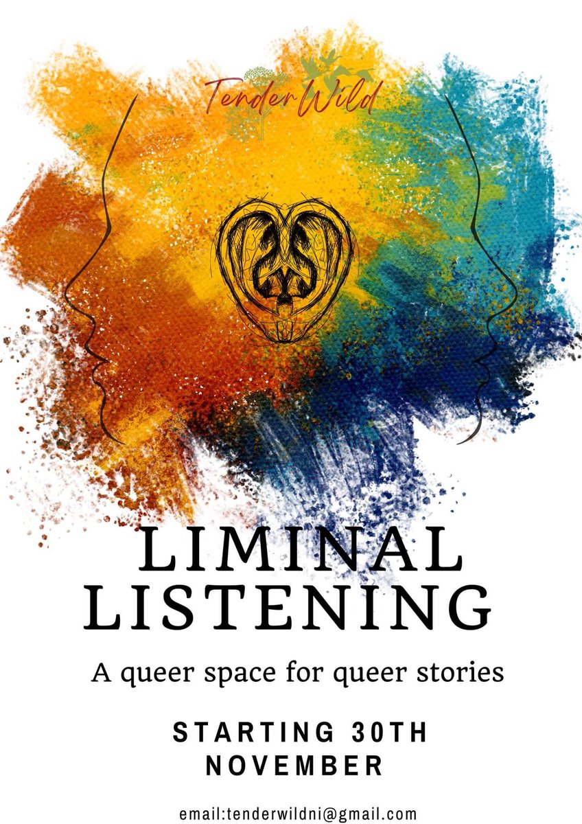 LeftSideUpNI's tweet image. We are delighted to introduce Mandy Cook and Tender Wild as they offer these 6 sessions of listening and support for people who identify as LGBTQ+..   
contact Mandy on tenderwildni@gmail.com,  All contacts and personal information will be treated with complete confidentiality.