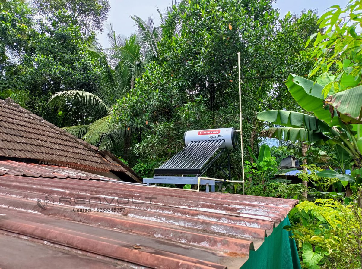 Renvoltcare's tweet photo. Solar Water Heater 100 LPD installation completed.
Water Heater - Racold 100 Litre
Location - Chelad, Kothamangalam https://t.co/cpRHfyBqZ5