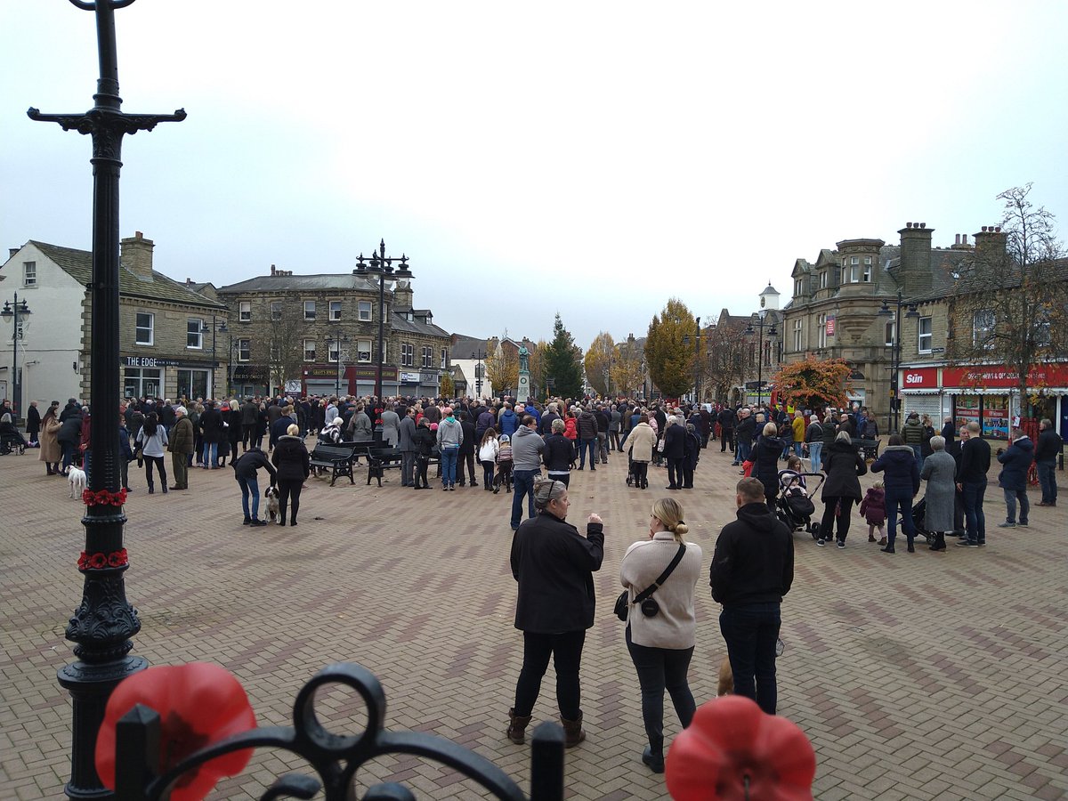 As the local community gathers ready for 11am at #Ossett to remember the #OssettFallen of #WW1&amp; #WW2 plus other conflicts. #RemembranceSunday #LestWeForget