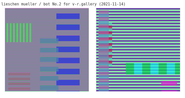 _VR_gallery's tweet image. We rearranged @_VR_gallery No.2 for you. Visit v-r.gallery/vrg2.html to watch an exclusively generated animation. For documentation please visit lieschen.art