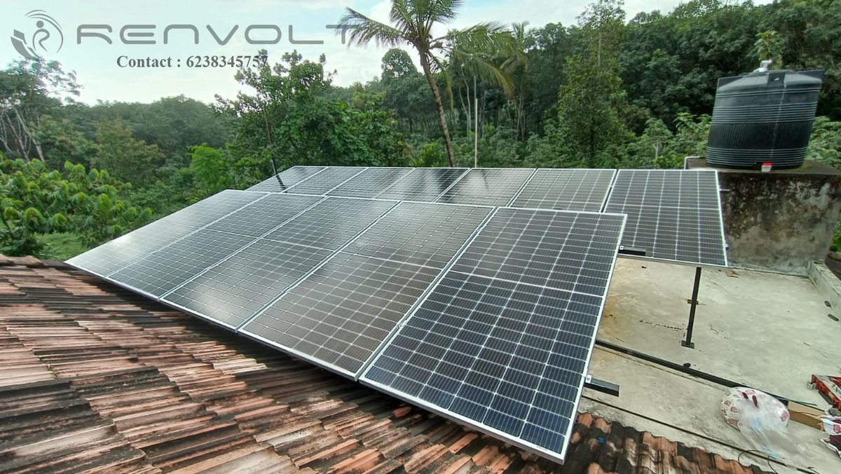 Renvoltcare's tweet photo. 5 kW On Grid Solar Power Plant Completed &amp; ready for testing.
Solar Panel - Anchor by Panasonic 445W Monoperc Half-cut
Location - Pambakkuda, Muvattupuzha
Client - Dias Baby
#solar #renewableenergy #KSEB #KSEB_Solar #ongridsolarsystem #ongrid #kothamangalam #vikramsolar #sofar https://t.co/eNQIPMtFma