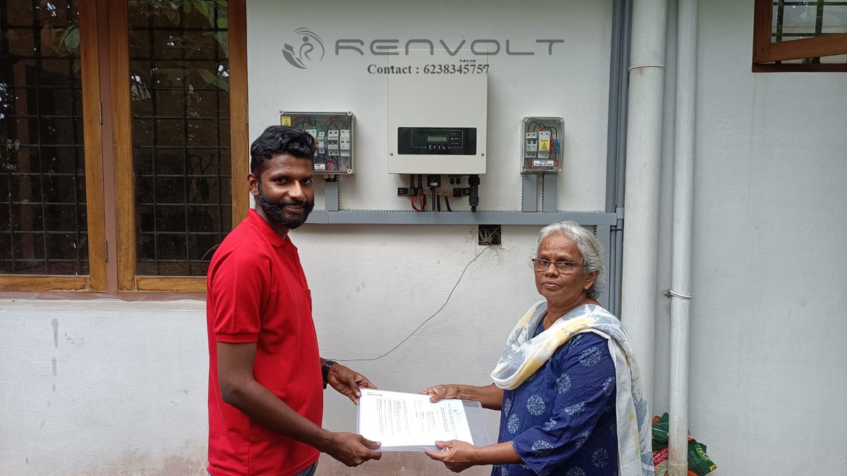 Renvoltcare's tweet photo. 5 kW On Grid Solar System Tested and Connected to Grid Successfully.
Happy Customer
Mr. Dias Baby &amp; Kunjamma Baby
Pambakkuda, Muvattupuzha https://t.co/6yn2aYQZXJ