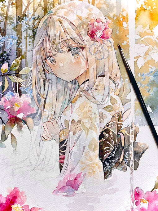 背景も描きます*wip
#透明水彩 #illustration 