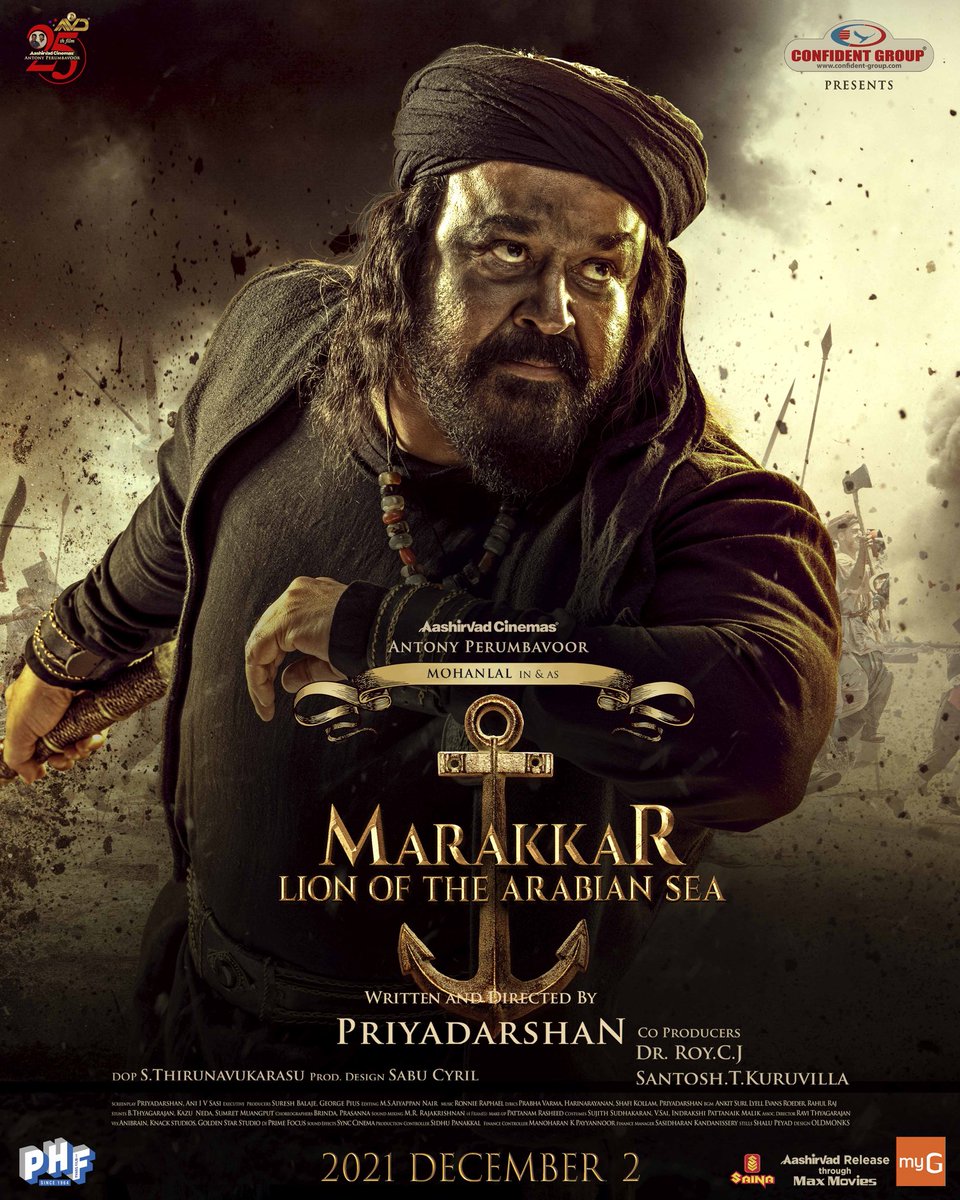 MohanlalMFC's tweet photo. Brand New Poster of #MarakkarArabikadalinteSimham ⚓️🔥

Experience #MarakkarFromDec2 only in Theatres !! 😎

@Mohanlal  #Mohanlal https://t.co/jgA1HgtwEz