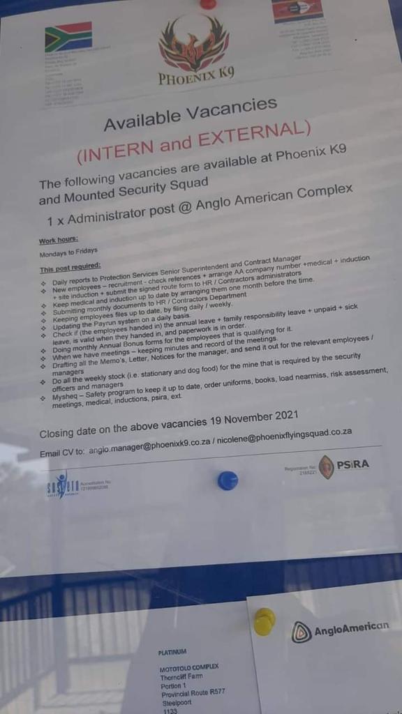 MetjahTebogo's tweet photo. Job vacancies ‼️ 
Please retweet ❤ 🙏🏾 https://t.co/ri0chOupLm
