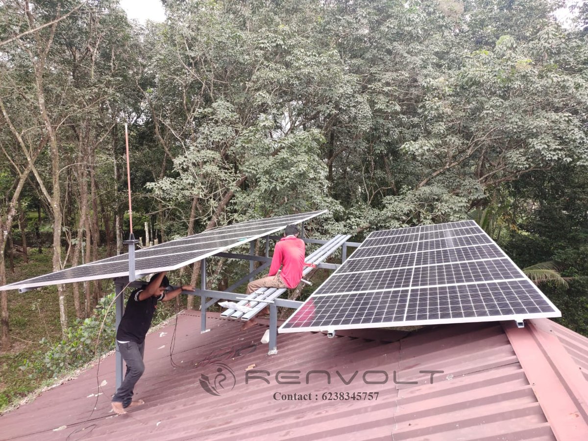 Renvoltcare's tweet photo. 5 kW On Grid Solar Power Plant Completed &amp; ready for testing.
Solar Panel - Anchor by Panasonic 445W Monoperc Half-cut
Location - Chelad, Kothamangalam
Client - CJ Thankachan
#solar #renewableenergy #KSEB #KSEB_Solar #ongridsolarsystem #ongrid #kothamangalam #vikramsolar #sofar https://t.co/7QWjz2Wb9N