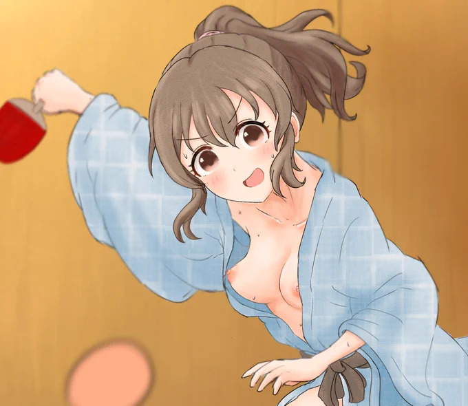温泉卓球でサイキックポロリする堀裕子 