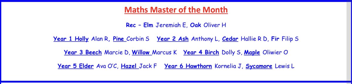 maths_STOL's tweet photo. Well done to our Maths Masters of the Month for October - so lovely to see you all trying so hard in your maths lessons! @reception_STOL @year1_STOL @year2_STOL  @year3_STOL @Year4_STOL @year5_STOL @year6_STOL @teresaoflisieux https://t.co/nrXqlbwvy5