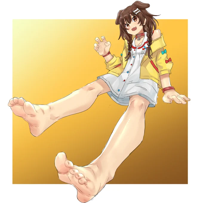 ゆっくり休んでください
#一日一裸足絵
#できたてころね 