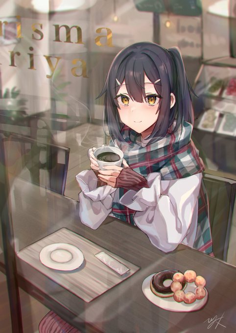 「黒髪 カフェ」のTwitter画像/イラスト(古い順)