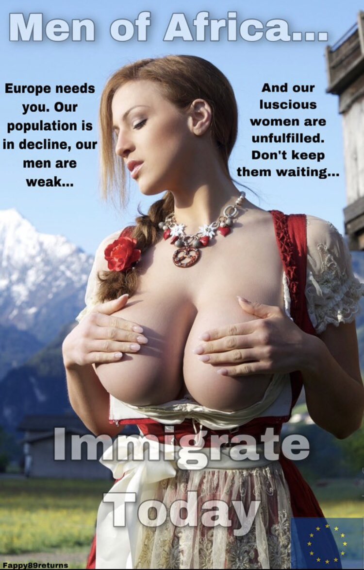 NewEuropa1's tweet photo. The women of Europa never stood a chance against their African conquerers. African DNA was far too powerful when paired with their fertility. https://t.co/jhdz1YxhiW