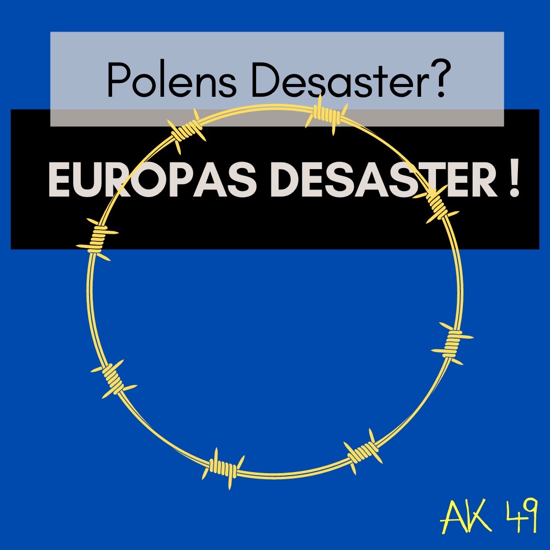 collective_49's tweet photo. Was passiert gerade an der EU-Außengrenze Polens? Unser Statement zur dramatischen Lage, Teil 1/2.
Spendet an @lnob2020 und @wirpackensan für humanitäre Hilfe vor Ort.
#jederpushbackistillegal #leavenoonebehind #eu #polen #belarus #refugees #refugeeswelcome https://t.co/cDAVkATCf4