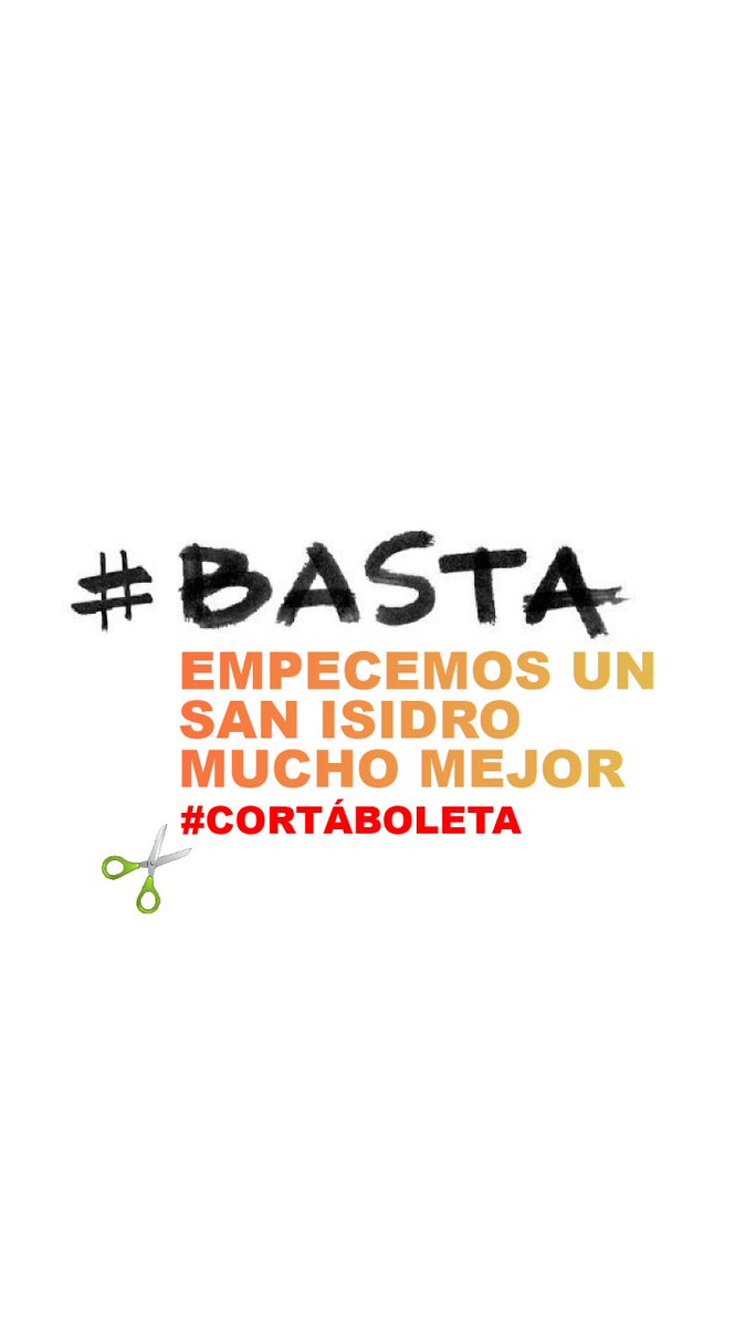 En #SanIsidro hoy también decimos #BASTA para #cortar con los #impuestazos y gasto político ineficiente de más de $4000 millones. #cortáboleta ✂️✂️ 💪💪 <a href="/CataRiganti/">Catalina Riganti</a>