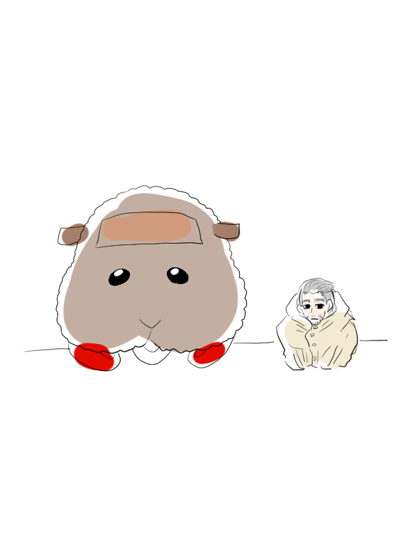 モルカーと金カムのクロスオーバー漫画?描きました。①6枚あります。尾形さんとテディさん。 
