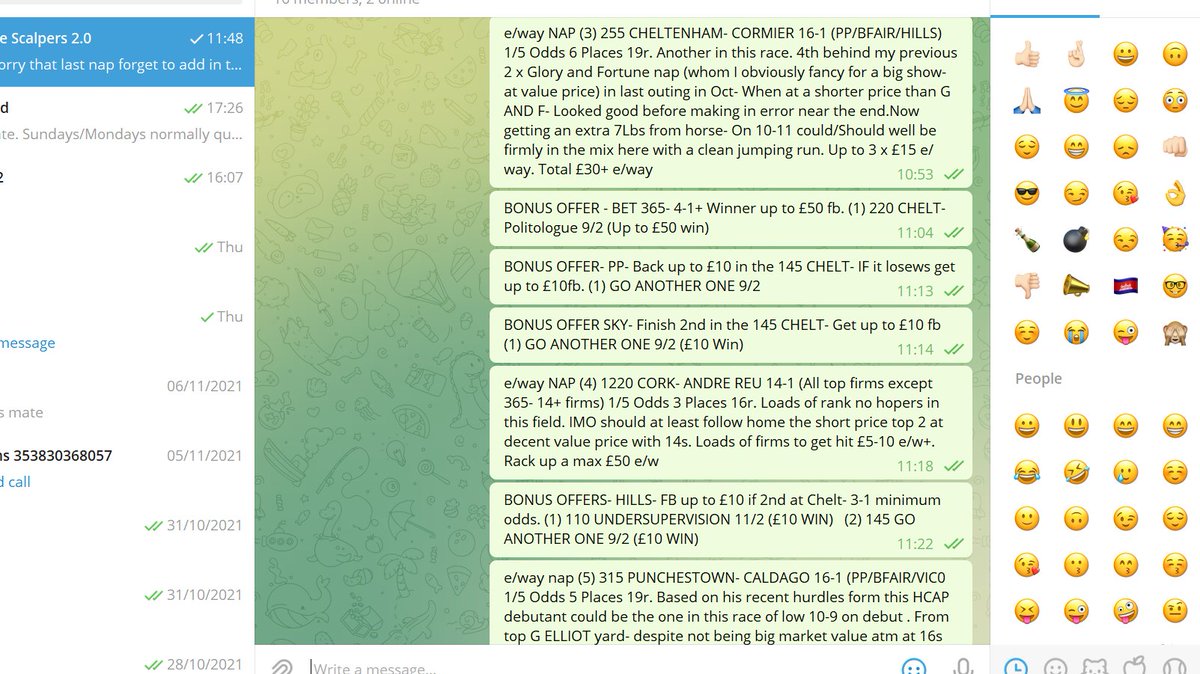 Scabba5's tweet photo. Morning all. Quite value day on the e/w fronts- as usual for a Sunday. Just 6 sent to members via Telegram app earlier will pop a couple of those in at around 12pm. Tune in then so as to grab the prices as quickly as poss/b4 any cuts.

#Cheltenham #Punchestown https://t.co/Ej9G9bVJOm