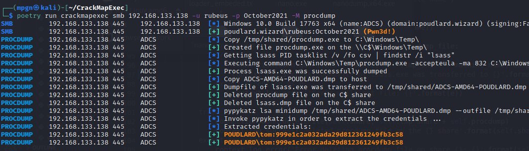 Lately, two new tools for dumping the lsass process have come up: HandleKatz and nanodump 👀 I've integrated them to CrackMapExec as module: 1⃣ -M handlekatz 2⃣ -M nanodump 3⃣ -M procdump (as bonus 😝) (dmp parsed by pypykatz from @SkelSec ) Available on @porchetta_ind 🪂