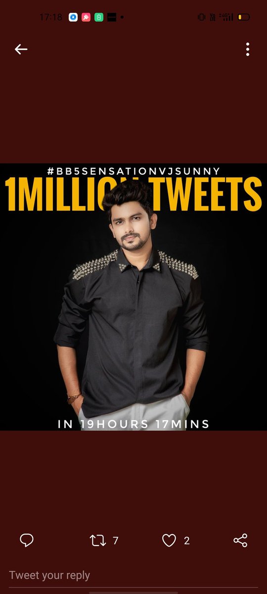 AnthaaMaaya's tweet photo. Biggboss5 ki Indrudu, raaraaju maa sunny.
Padi lakshalu. 1Million tweets without any bots.
Power of sunny normal fans without any celebrities.
#BB5SensationVJSunny https://t.co/mvc0BVJVNn