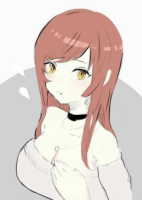 胸に視線がいったのがご不満甘奈ちゃん ちょい描き 