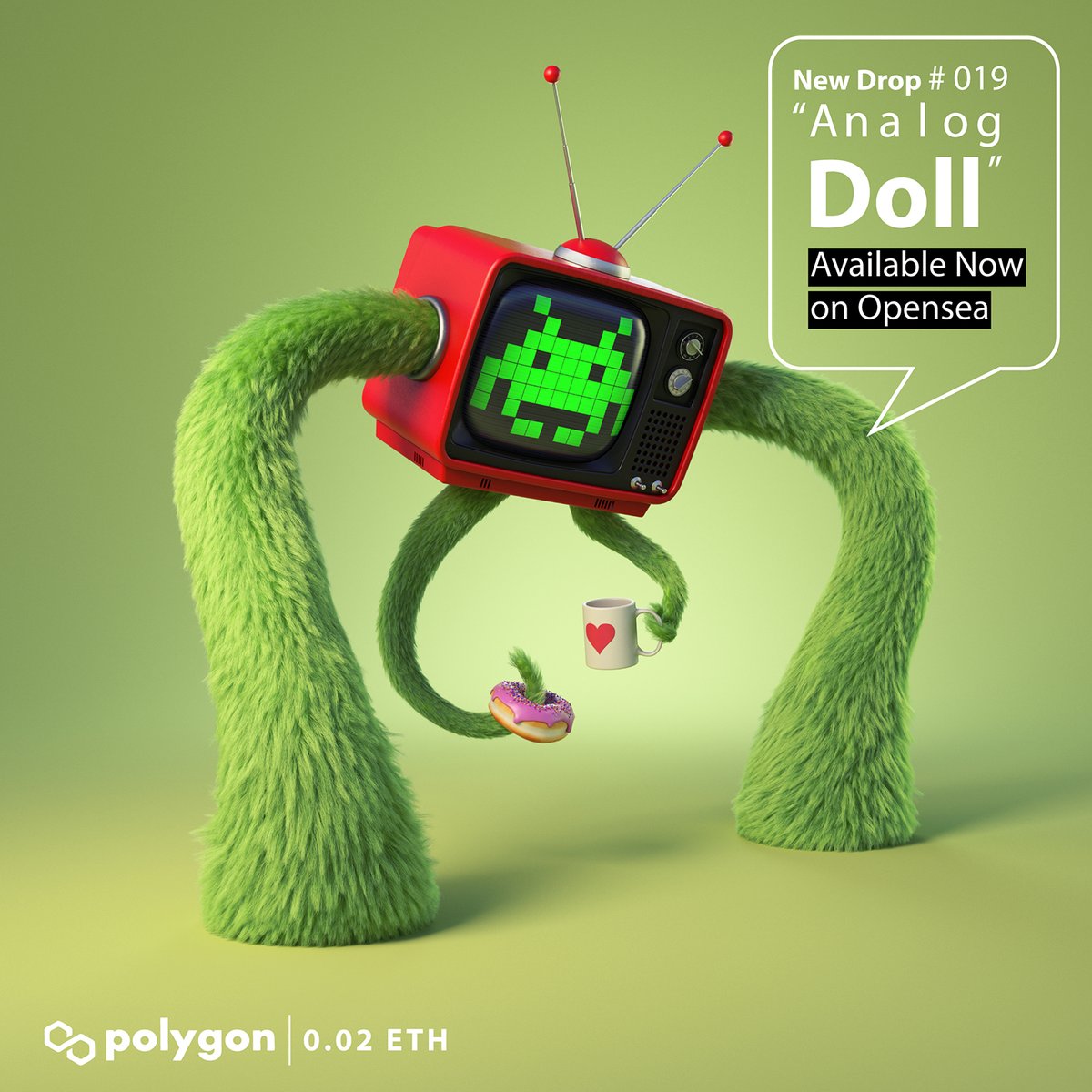 sunya119's tweet photo. New Drop!! "Analog Doll" #019
on @0xPolygon @opensea📺🐻🐻🐻
Price: 0.02 eth 
I hope everyone likes it.

https://t.co/lKS7gPqfZX

#NFT #NFTS #NFTCommunity #NFTdrop #nftart #opensea #OpenSeaNTF #NFTartists #Polygon #NFTcollection  #NFTJapan https://t.co/Dst8ecX2eR