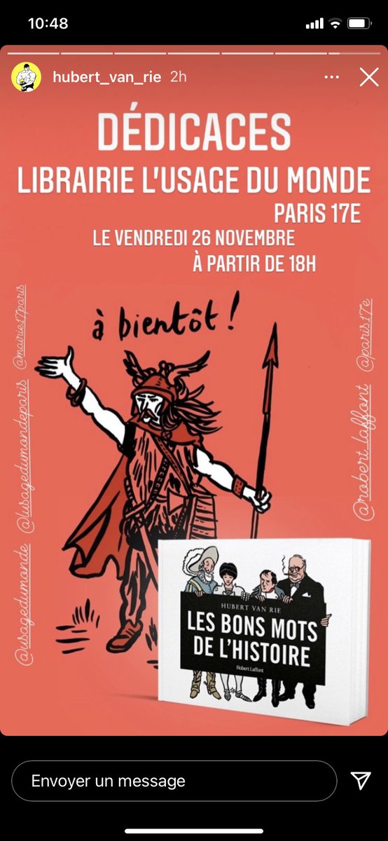 📚 #dedicaces à ne pas rater « Les bons mots de l’histoire » de Hubert van Rie <a href="/Versailles/">Versailles</a> #histoiredelire <a href="/Artazart/">Artazart</a> et à L’usage du monde #librairie à Paris ! 📚
