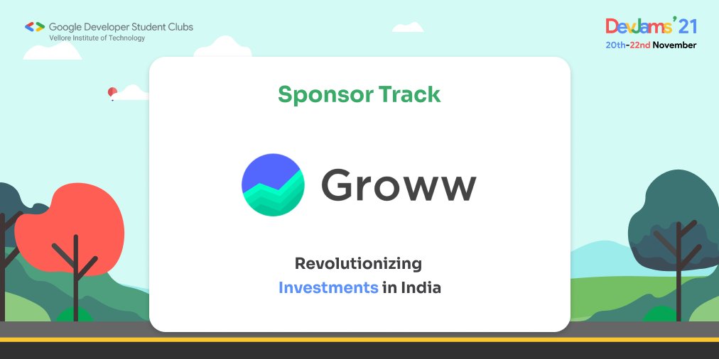 gdgvitvellore's tweet photo. Revolutionizing Investments in India, @_groww 's sponsored track in DevJams'21.

Get your tickets now: https://t.co/w4Xz8kOMZ7

#DestinationDevJams #100DaysOfCode #technology #Groww #India #fintech https://t.co/YaKtFwCVqT